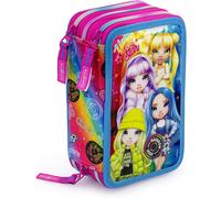 Tianyi-Trousse Scolaire 3 Fermeture Éclair Originale Avec 44 Pièces, Rainbow High (Fuchsia/Arc-En-Ciel), Porte-Stylo Pour Enfants