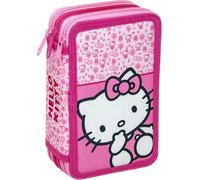 Tianyi-Trousse Scolaire Complète 44 Pièces Pour Fan De Hello Kitty ¿ Kit Créatif Triple Compartiment Avec Feutres, Crayons, Règle ¿ Idée Cadeau Fille Rose