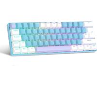 TIANYI-UK Layout 60 pour cent clavier mécanique de jeu, 62 touches filaires mécaniques anti-fantômes mécaniques bleu commutateurs clavier de jeu avec touches ABS, 14 Modes de rétro-éclairage RGB -Ble