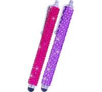 Tianyi-Universal Bling Stylus Pens - 2 Long Gem Covered Stylus Pens - For All Capacitive Touchscreen Devices - All Android Phones, Tablets And More