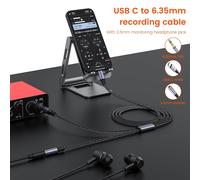 TIANYI-USB C à 6,35 mm TRS 3m, Adaptateur Professionnel USB C à 6.35mm Auxiliaire Audio Stéréo Pour L'audio, L'enregistrement et L'écoute de Google pixel 4XL, Galaxy Note 10 + / S20 +