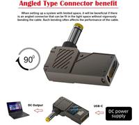 Tianyi-Usb-C Pd 65 W Ladung Typ-C-Eingang Auf Dc 4,8 X 1,7 Mm Hohlstecker, Smart-Led-Anzeige, 100 W Ausgang, 20 V 5 A Ladeanschluss, Kompatibel Mit Hp Laptop