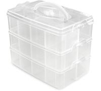 Tianyi-Vaessen Creative Boîte De Rangement - 24 Compartiments De Diverses Tailles - Plastique - 23,1 X 15,6 X 18,5 Cm - Pour Album Photo De Classe, Accessoires Diamond Painting Et Scrapbooking