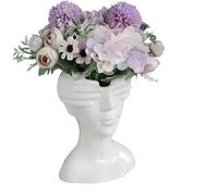 Tianyi-Vase De Visage Féminin En Céramique, Vase D'art En Forme De Visage, Petit Vase De Tête Humaine Artistique, Vases À Fleurs Créatif Blanches Brillantes, Vases Decoratif De Style Nordique Moderne