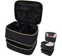Tianyi-Volumoon Sac De Rangement Pour Vernis À Ongles, Double Couche Sac Manucure Pour 30 Bouteilles Et Sèche-Ongles,Trousse De Vernis À Ongles Portable Avec Doublure Amovible Pour Manucure Accessoir