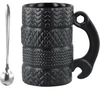 Tianyi-Volumoon Tasse À Pneu De Voiture, Tasse De Voiture Cool 3d, Tasse En Céramique Pour Café, Mugs Et Tasses À Café Avec Cuillère Anse Avec Tasses À Café Pour Hommes, Mécanicien Conducteur 500 Ml