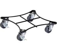 TIANYI-Wagner Support à roulettes pour Pot de Fleur Retro Noire Ø 22 x 22 x 5,5 cm I pour intérieur + extérieur I Support Roulant en Acier, revêtement Noir, 2 Freins I Capacité de Charge 60 kg - 2009