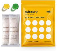 Tianyi-Wisedry Lot De 4 Sachets De Gel De Silice De Qualité Alimentaire, 112 G, Sachets Déshydratants De Qualité Alimentaire, Sachets De Gel De Silice À Réactivation Rapide Au Micro-Ondes, Indicateur