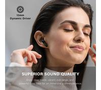 TIANYI-X2s Ecouteurs Bluetooth sans Fil, Écouteurs Intra-Auriculaires sans Fil Bluetooth 5.3, Pilotes Dynamiques de 13 mm, Suppression du Bruit Ambiant AI, IP54 Étanche Oreillette Bluetooth - Noir