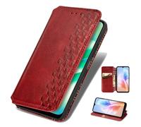TIANYUE Compatible avec Coque TCL 605/TCL 60 SE, L'étui Portefeuille en Cuir PU, Housse Cuir à Rabat Élégant pour TCL 605/TCL 60 SE-Rouge