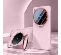 TIANYUE Coque CPL Polarized Lens pour Vivo X300 Pro, Coque en Silicone Liquide avec Cache-Support d'objectif Photo pour Vivo X300 Pro-Rose