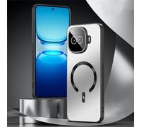 TIANYUE Coque magnétique pour Vivo iQOO Z11 Turbo, Coque Ultra-Mince avec Protecteur d'objectif, Compatible avec Mag-Safe, Prend en Charge la Charge sans Fil, Cover pour Vivo iQOO Z11 Turbo-Argent