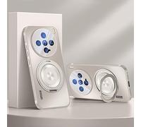 TIANYUE Coque magnétique pour Vivo X200 Pro Mini, Coque de Support d'anneau Rotatif à 360 ° avec étui de Protection de Film d'objectif pour Vivo X200 Pro Mini-Gris Titane