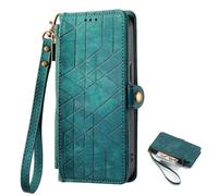 TIANYUE Coque pour Cubot P90, Motifs géométriques PU Portefeuille Antichoc Flip Case, avec Fermeture Magnétique Housse de Protection Étui pour Cubot P90-Vert