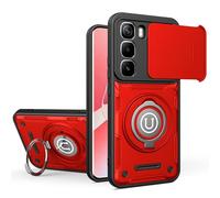 TIANYUE Coque pour Infinix Hot 50 Pro+ 4G, Coque PC Double Couche Renforcée, avec Support Antichoc Silicone TPU Bumper Protection Rigide Housse Etui pour Infinix Hot 50 Pro+ 4G-Rouge