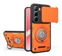 TIANYUE Coque pour Infinix Hot 60 Pro+, Coque PC Double Couche Renforcée, avec Support Antichoc Silicone TPU Bumper Protection Rigide Housse Etui pour Infinix Hot 60 Pro+-Orange