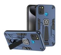 TIANYUE Coque pour Infinix Smart 5, Coque PC Double Couche Renforcée, avec Support Antichoc Silicone TPU Bumper Protection Rigide Housse Etui pour Infinix Smart 5-Bleu