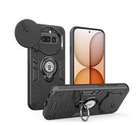 TIANYUE Coque pour Nothing Phone 4a, Protection d'objectif d'appareil Photo, Coque de Protection Antichoc avec Anneau de Support, Coque Rigide en PC pour Nothing Phone 4a-Noir