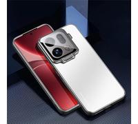 TIANYUE Coque pour Oppo Find X9 Pro, Coque Mince Film Intégré avec Capuchon d'objectif d'appareil Photo, Couverture Rigide en PC avec Support pour Oppo Find X9 Pro-Argent