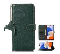 TIANYUE Coque pour Samsung Galaxy S25 Ultra, étui Portefeuille en Grain de Litchi, étui en Cuir véritable avec 【RFID Blocking】 Protective Cover pour Samsung Galaxy S25 Ultra-Vert