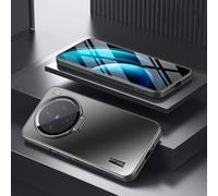 TIANYUE Coque pour Vivo X200 Pro Mini, Coque Mince Film Intégré avec Capuchon d'objectif d'appareil Photo, Couverture Rigide en PC avec Support pour Vivo X200 Pro Mini-Noir