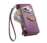 TIANYUE Coque pour Vivo Y19s, Étui Portefeuille en Cuir PU avec Poche Zippée, Fermeture Magnétique et Support Pliable Intégré, Coque pour Vivo Y19s-Violet