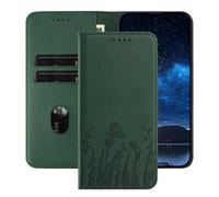 TIANYUE Étui pour Oukitel C51 en Cuir PU avec Motif Tulipe Papillon, Support Intégré et Porte-Cartes, Portefeuille Coque pour Oukitel C51-Vert