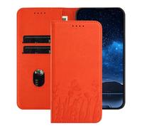 TIANYUE Étui pour Samsung Galaxy S25 Ultra en Cuir PU avec Motif Tulipe Papillon, Support Intégré et Porte-Cartes, Portefeuille Coque pour Samsung Galaxy S25 Ultra-Orange