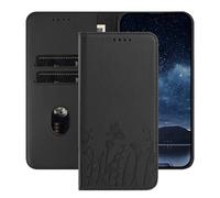 TIANYUE Étui pour TCL 605 4G en Cuir PU avec Motif Tulipe Papillon, Support Intégré et Porte-Cartes, Portefeuille Coque pour TCL 605 4G-Noir
