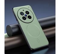 TIANYUE pour Vivo X200 Pro Coque Ultra Mince [Charge sans Fil Magnétique] Souple TPU avec Dos Simili-Cuir et Finition Anti-Trace, Étui pour Vivo X200 Pro-Vert