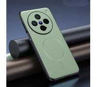 TIANYUE pour Vivo X200 Pro Mini Coque Ultra Mince [Charge sans Fil Magnétique] Souple TPU avec Dos Simili-Cuir et Finition Anti-Trace, Étui pour Vivo X200 Pro Mini-Vert