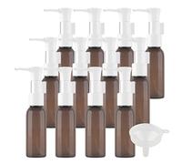 TIANZD 12 Pièces 30ml Marron Distributeur en Plastique de Bouteilles Vides avec Pompe Blanc pour Cosmétique Huile Démaquillante Savon Lotion Gel Huile Essentielle Voyager