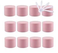 TIANZD 12 Pièces Vides Petit 15 ml Rose Mat Cosmétique Pot en Plastique avec Couvercle 15 g Pots de Cosmétique Crème de Contenant pour des Produits Cosmétiques avec 6x Spatules