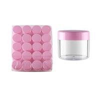 TIANZD 20 Pièces Vides Petit Rond Pot en Plastique Transparent 20 ml avec Couvercle Rosé, Cosmétique Pots de 20 g pour des Produits Cosmétiques D'art D'ongle D'échantillons Contenant