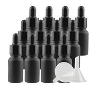 TIANZD 24 Pièces 10ml Flacons en Verre Noir Mat avec Pipettes, 10 ml Bouteilles Compte-gouttes en Verre Vides avec Bouchon à Vis Noir Pour Les Huiles Essentielles Aromathérapie
