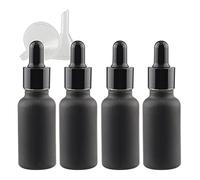 TIANZD 4 Pièces 20ml Flacons en Verre Noir Mat avec Pipettes, 20 ml Bouteilles Compte-gouttes en Verre Vides avec Bouchon à Vis Noir Pour Les Huiles Essentielles Aromathérapie