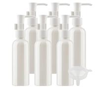 TIANZD 6 Pièces 100ml Blanc Distributeur en Plastique de Bouteilles Vides avec Pompe Blanc pour Cosmétique Huile Démaquillante Savon Lotion Gel Huile Essentielle Voyager