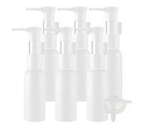 TIANZD 6 Pièces 30ml Blanc Distributeur en Plastique de Bouteilles Vides avec Pompe Blanc pour Cosmétique Huile Démaquillante Savon Lotion Gel Huile Essentielle Voyager