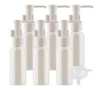 TIANZD 6 Pièces 50ml Blanc Distributeur en Plastique de Bouteilles Vides avec Pompe Blanc pour Cosmétique Huile Démaquillante Savon Lotion Gel Huile Essentielle Voyager