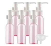 TIANZD 6 Pièces 50ml Rose Distributeur en Plastique de Bouteilles Vides avec Pompe Blanc pour Cosmétique Huile Démaquillante Savon Lotion Gel Huile Essentielle Voyager