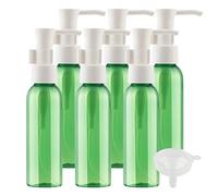 TIANZD 6 Pièces 60ml Vert Distributeur en Plastique de Bouteilles Vides avec Pompe Blanc pour Cosmétique Huile Démaquillante Savon Lotion Gel Huile Essentielle Voyager