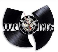 TIANZly Disque Vinyle Horloge Murale Design Moderne Bande de Hip-hop de WU Tang Disque CD Populaire Horloge LED 7 Couleurs changeantes Horloge Murale Cadeau pour Les Fans