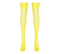 TiaoBug Femme Bas Autofixants Résille Brillant Jarretière Bas pour Porte-jarretelles Hauts de Cuisse Chaussettes Hautes Erotique Lingerie Jaune Taille unique