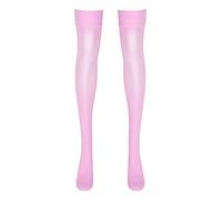 TiaoBug Femme Bas Autofixants Résille Brillant Jarretière Bas pour Porte-jarretelles Hauts de Cuisse Chaussettes Hautes Erotique Lingerie Rose Taille unique