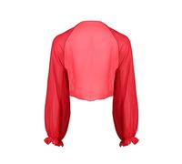 TiaoBug Femme Châle Mariage Soirée Boléro Mousseline de Soie Cape Cérémonie Cocktail Cardigan Écharpe Étole Rouge Taille Unique