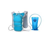 TiaoBug Femme Sac Gilet Course Cycliste Gilet Trail pour Hommes Marathon avec Système D'Hydratation Sac Dos Trail Running avec Porte Bâtons Bleu Clair Taille Unique