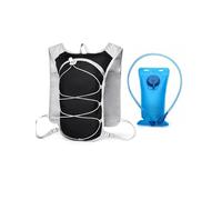 TiaoBug Femme Sac Gilet Course Cycliste Gilet Trail pour Hommes Marathon avec Système D'Hydratation Sac Dos Trail Running avec Porte Bâtons Noir Taille Unique