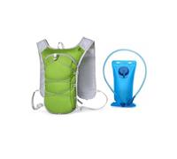 TiaoBug Femme Sac Gilet Course Cycliste Gilet Trail pour Hommes Marathon avec Système D'Hydratation Sac Dos Trail Running avec Porte Bâtons Vert Taille Unique