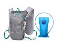 TiaoBug Femme Sac Gilet Course Cycliste Gilet Trail pour Hommes Marathon avec Système D'Hydratation Sac Dos Trail Running avec Porte Bâtons Gris Taille Unique