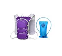 TiaoBug Femme Sac Gilet Course Cycliste Gilet Trail pour Hommes Marathon avec Système D'Hydratation Sac Dos Trail Running avec Porte Bâtons Violet Taille Unique